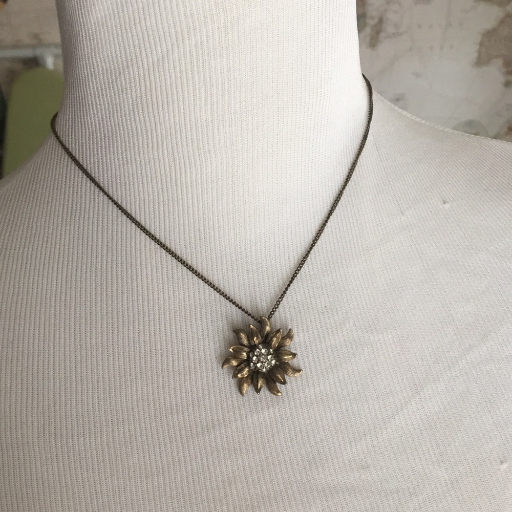 Fossil sunflower necklace